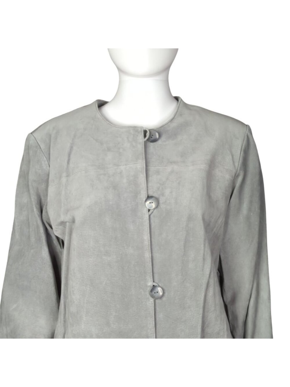 Dennis Basso Grey Suede Jacket with Matching Scarf, Women's Small NWT